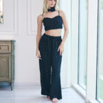 Polka dot black &white set