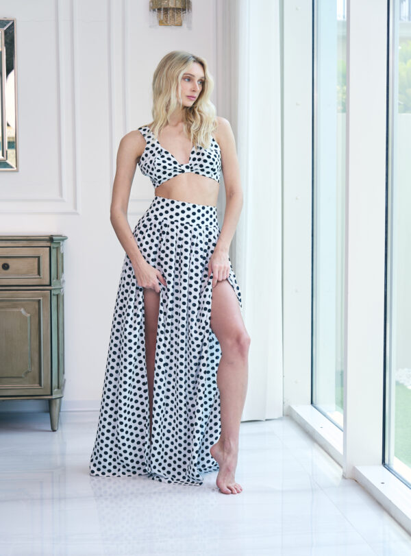 Polka dot white & black set