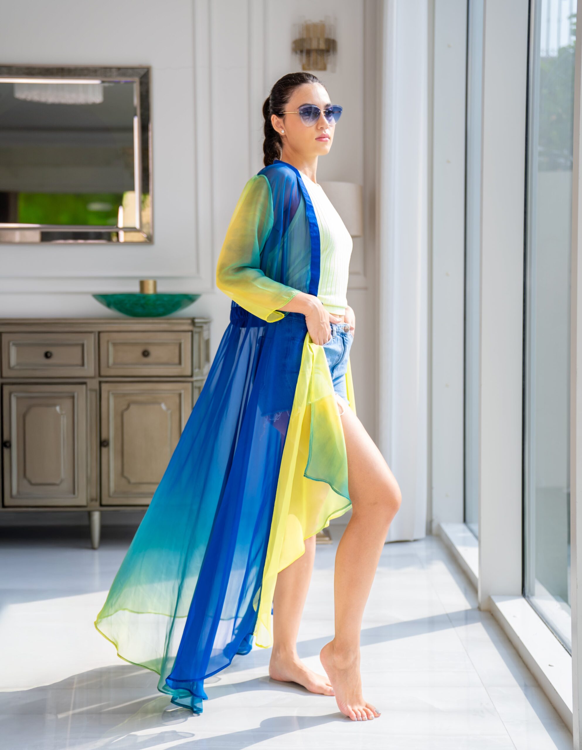 Colorful beach cover up dress