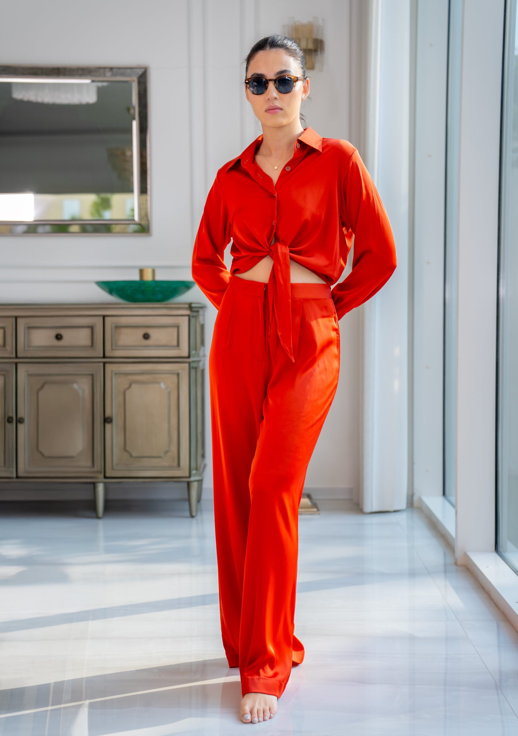 Silk Satin Brick Color Set