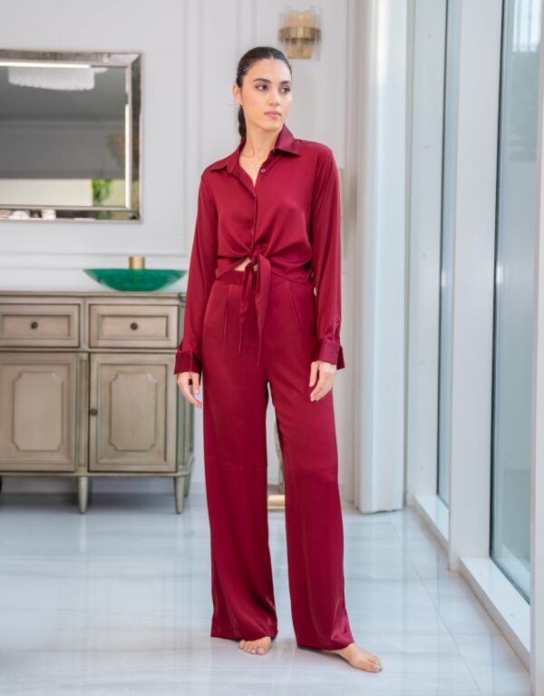 Silk Satin Burgundy Set - Image 2