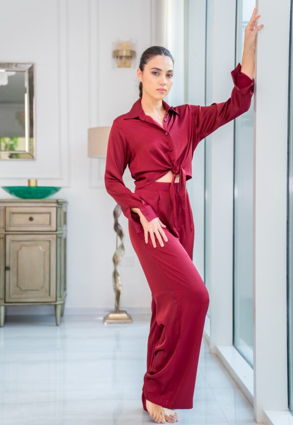 Silk Satin Burgundy Set - Image 3