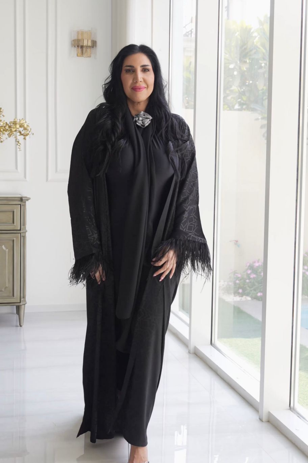 Timeless Feather Abaya