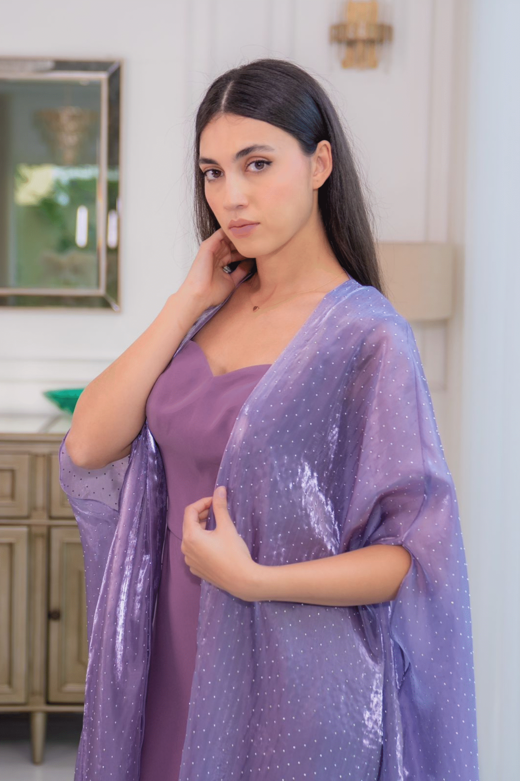 Noir, Celeste & Amethyst Veil Abaya – Three Shades - Image 4