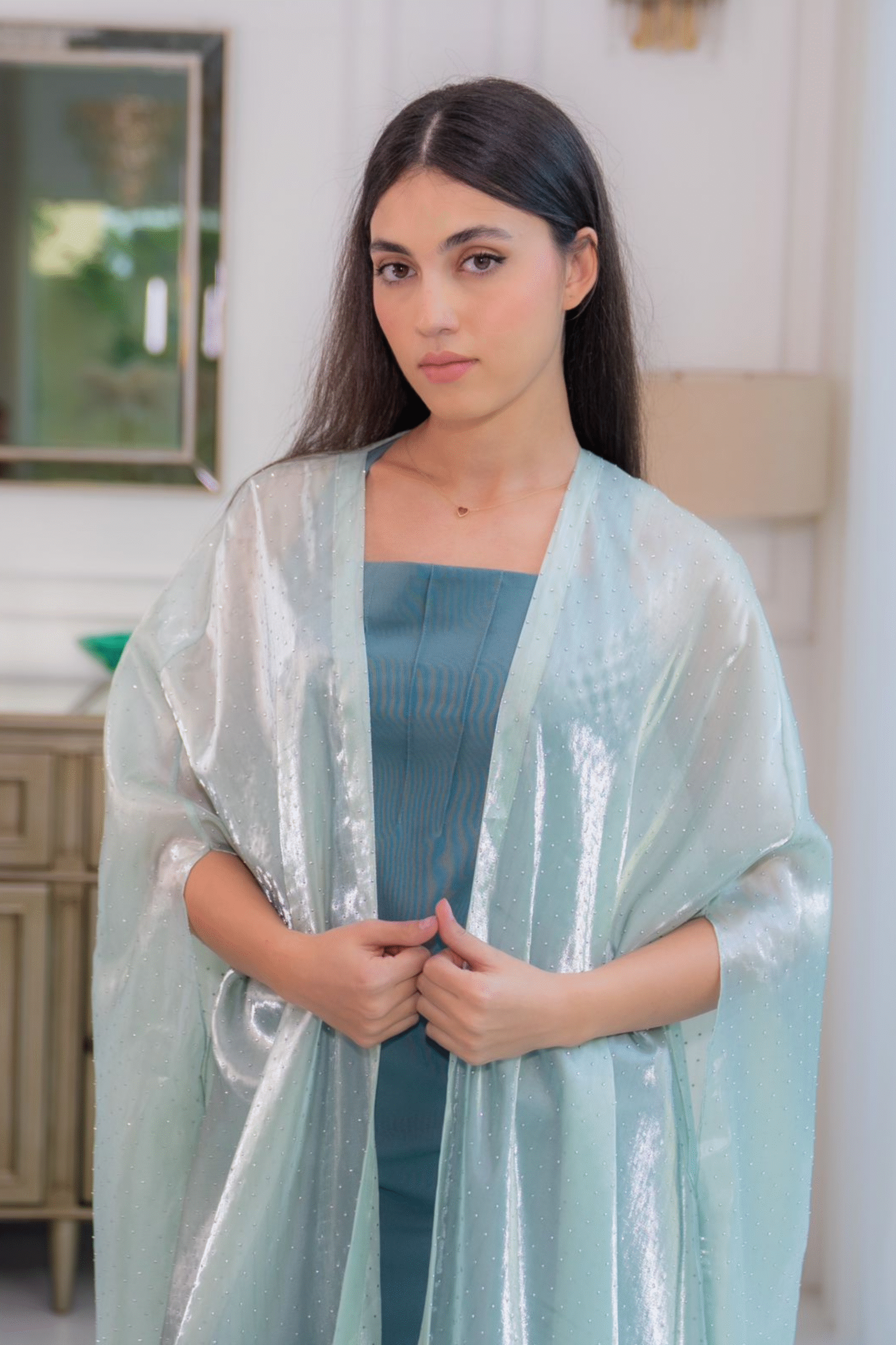 Noir, Celeste & Amethyst Veil Abaya – Three Shades - Image 3