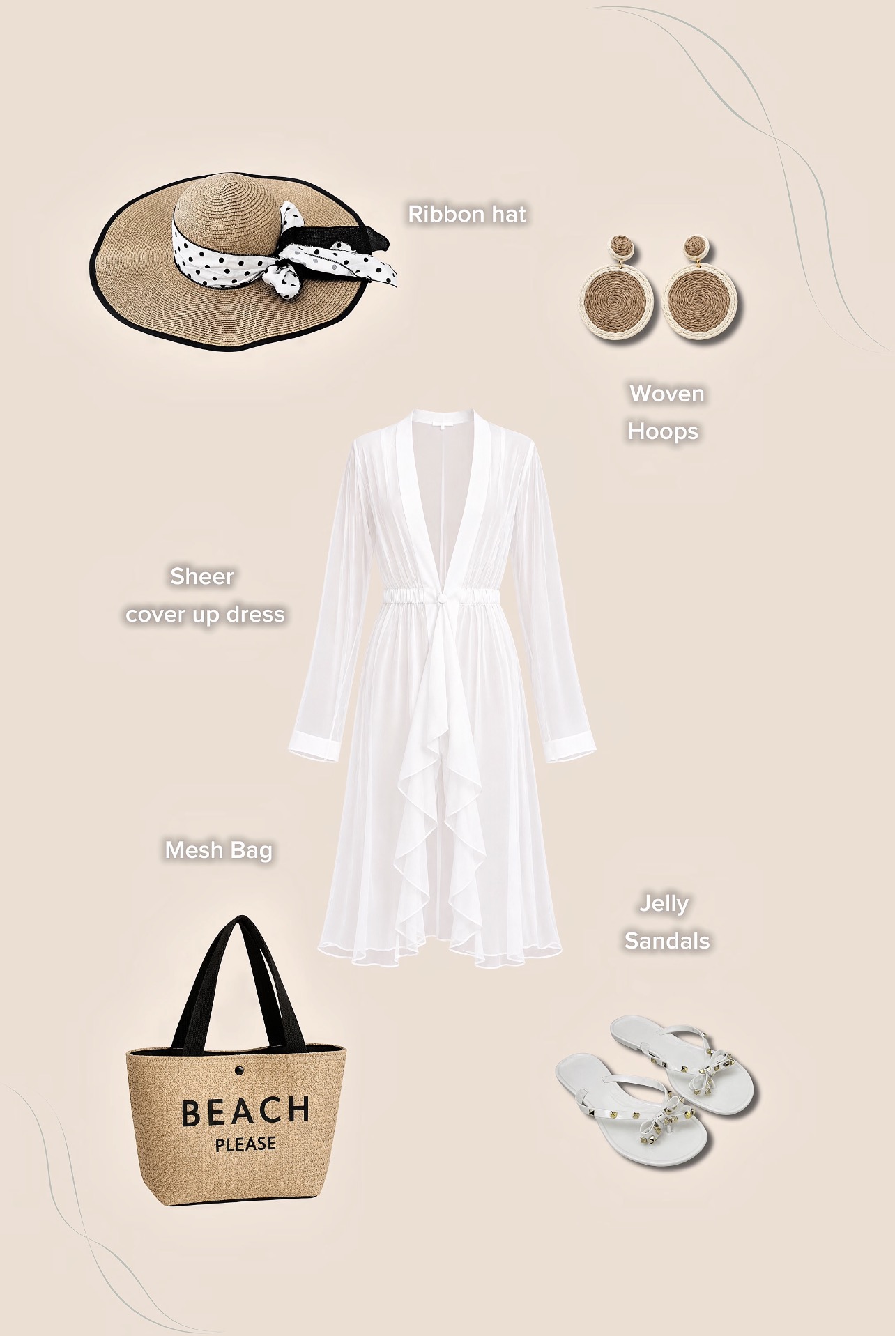 Silk Chiffon Cover Up Beach Dress Cloud White Color