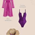 Silk Chiffon Cover Up Beach Dress Bright Purple Color